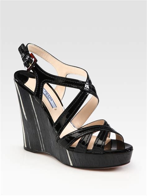 prada patent leather men|prada patent leather wedge sandals.